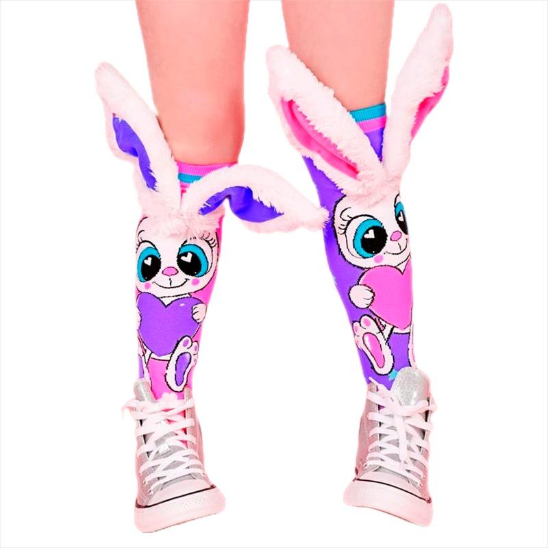 Madmia Funny Bunny Socks With 3D Fluffy Ears Attached - Medium
