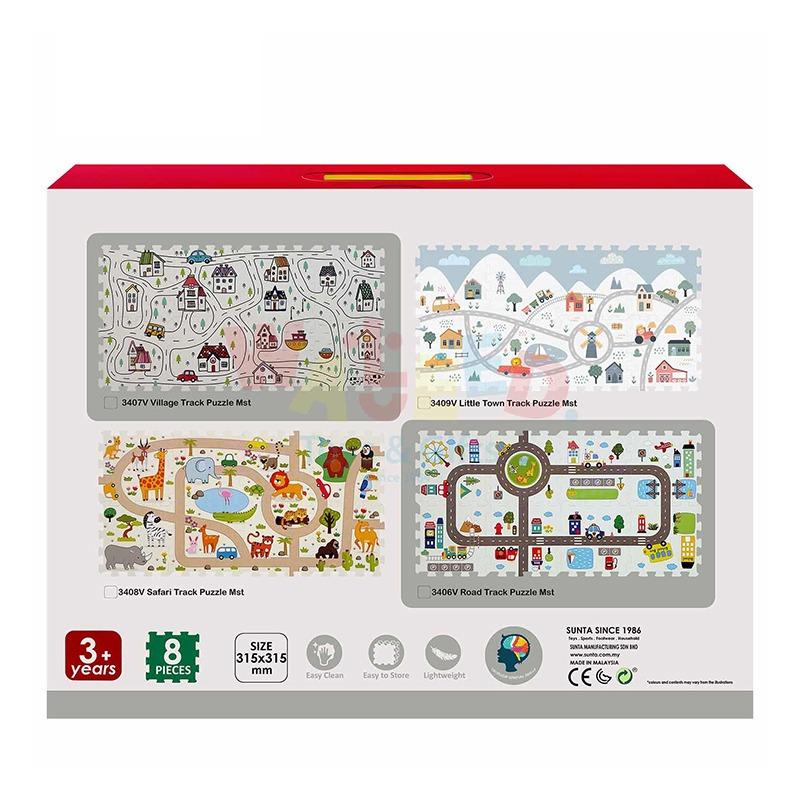 Sunta Printed Road Track Puzzle W/Car - Multi Shapes
