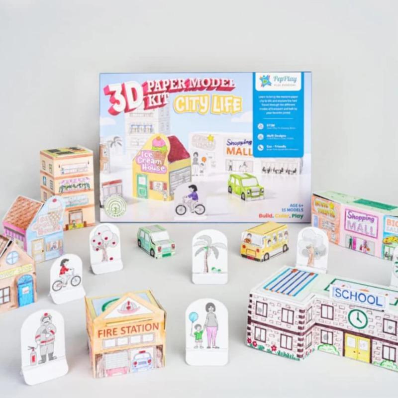 بيب بلاي - مجموعة نماذج ورقية ثلاثية الأبعاد حياة المدينة