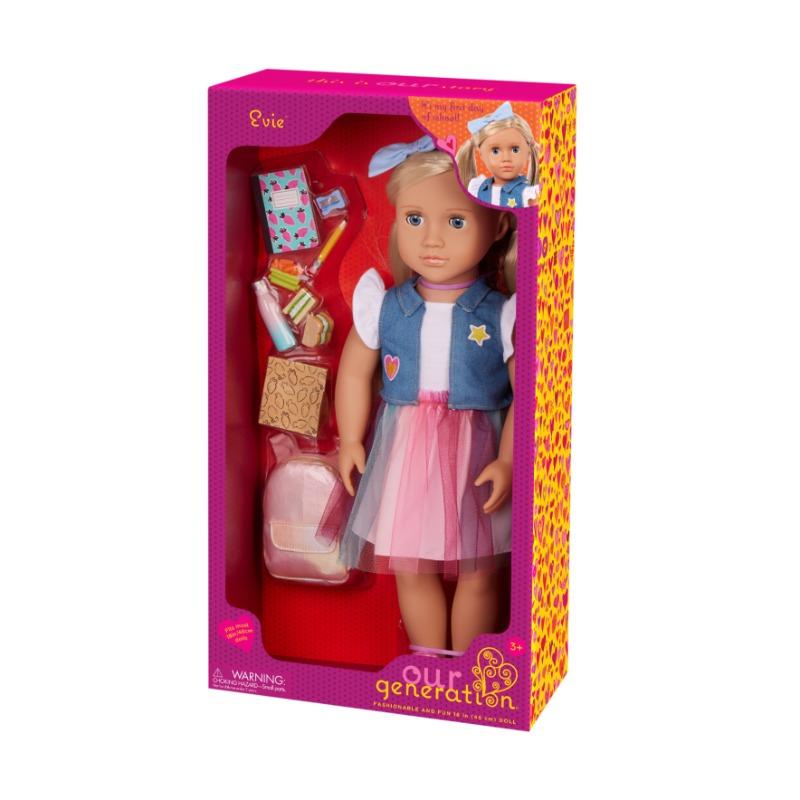 Our Generation Evie School Doll with Backpack and Accessories