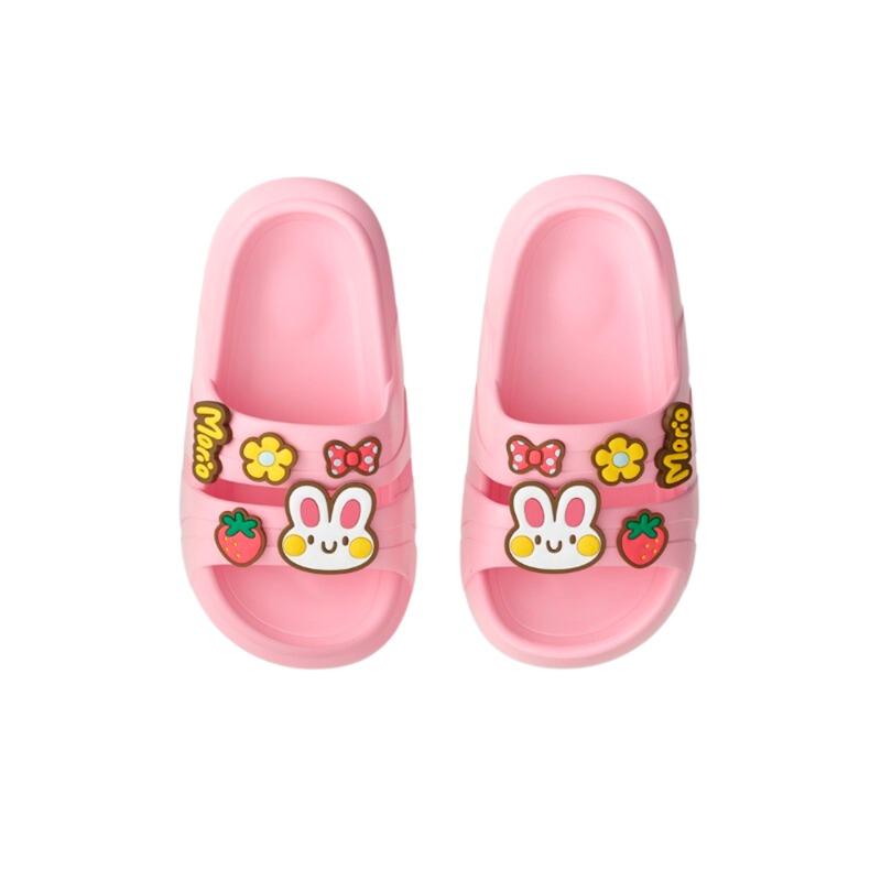 Cheerful Mario Large Drop Plastic Pink Bunny Slippers