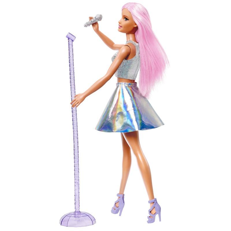 Barbie Pop Star Doll with Microphone Shimmer Stage Performance Set