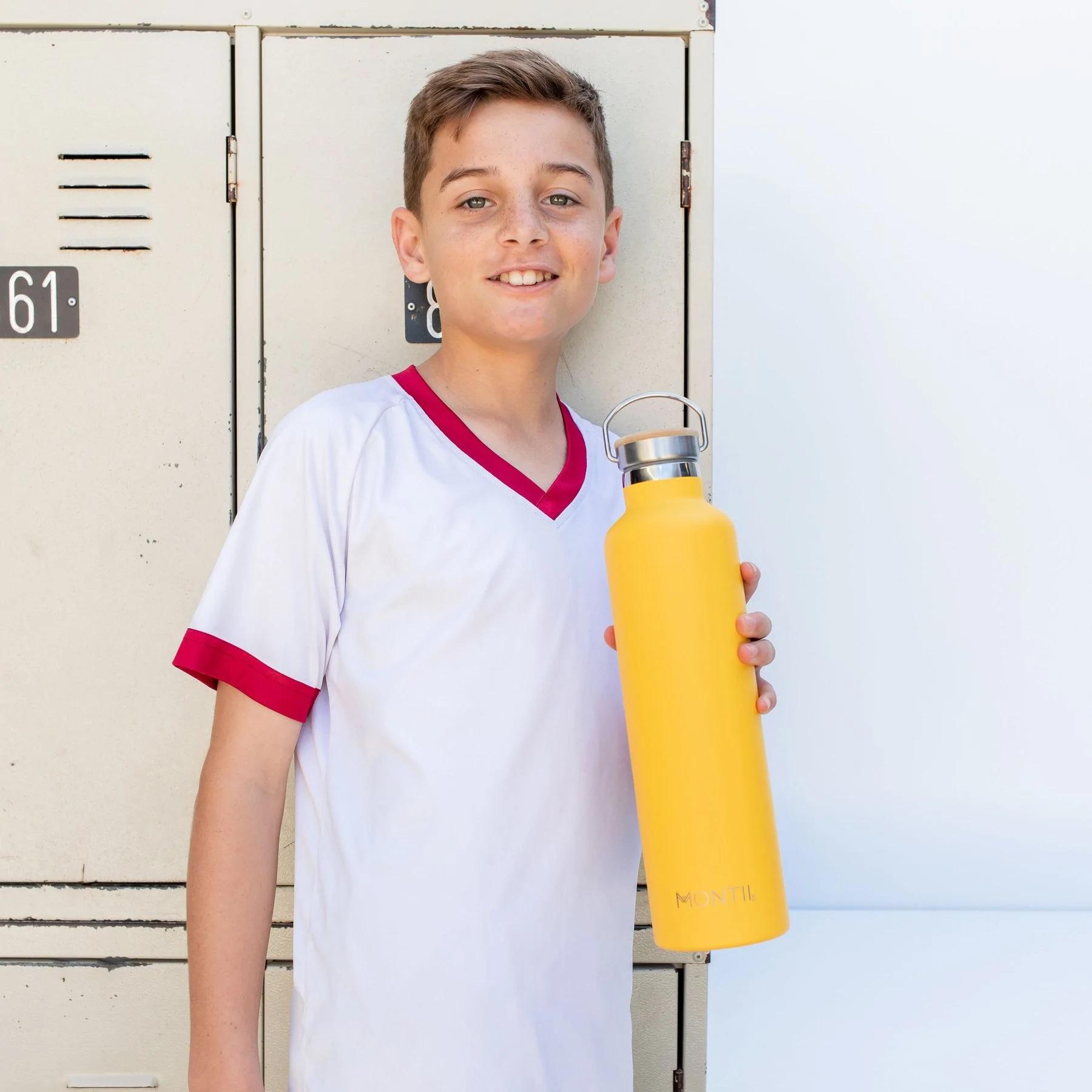 مونتيكو - مطارة مياه حافظة للحرارة لون أصفر 1000 مل