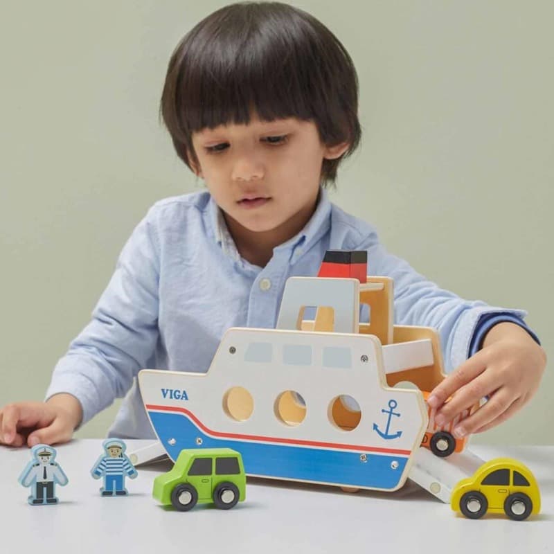 VIGA Wooden Ferry Ship Captain Cars