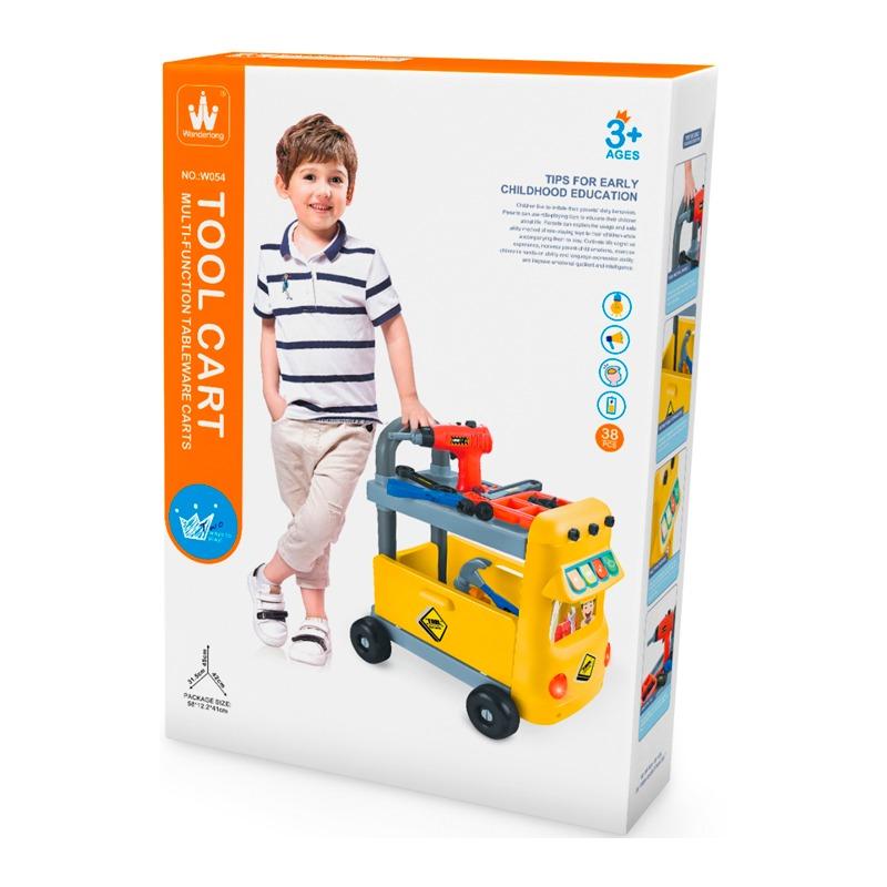 مجموعة لعب عربة أدوات الصيانة - 38 قطعة