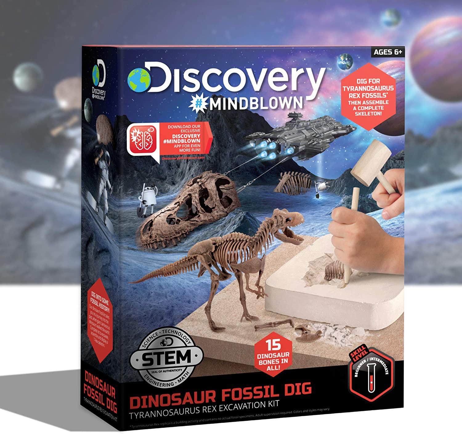 Discovery Mindblown Dinosaur 3D Fossil Dig Excavation Kit - 15 Pcs