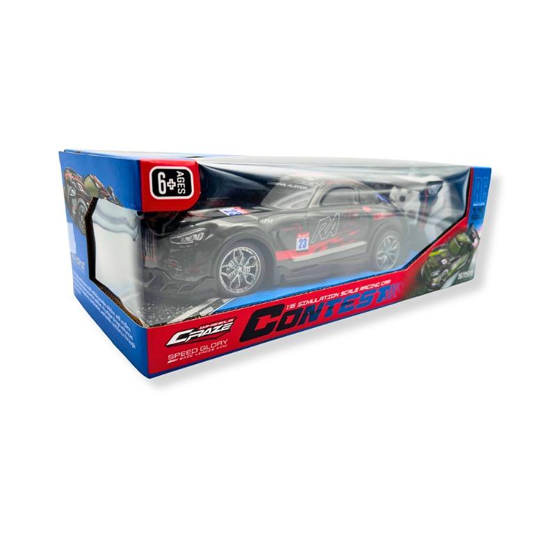 سيارة سباق RC مع موسيقى وإضاءة وتأثير الرذاذ مقياس 1:16 2.4G، قابلة للشحن ألوان متعددة