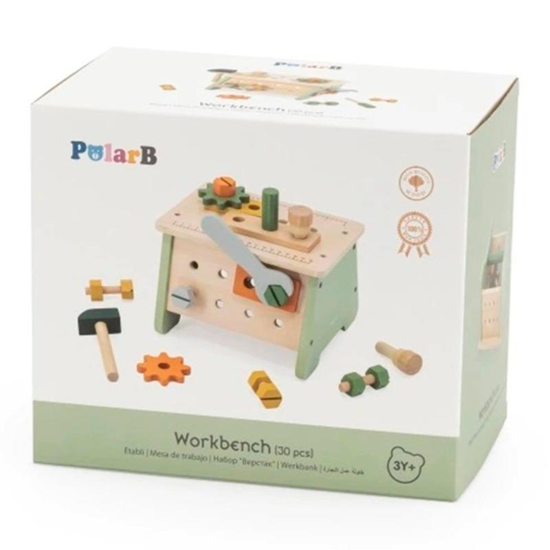 Viga Mini Workshop 2 in 1 Polar Bee Wooden Tool Kit
