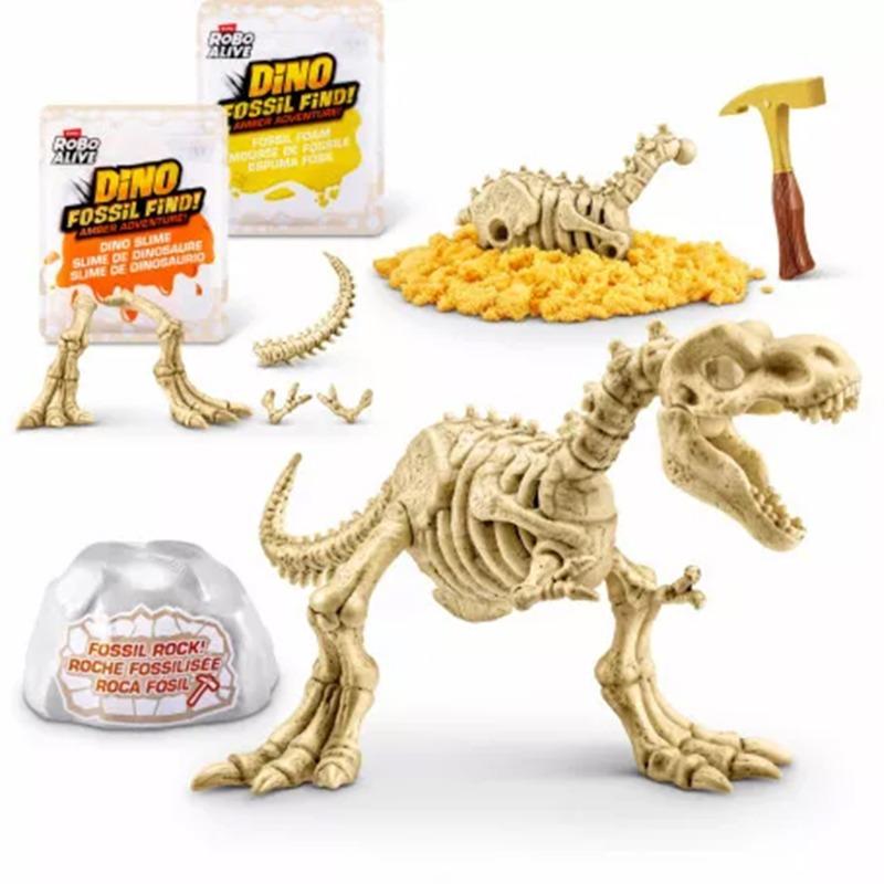 Robo Alive Light-Up Dinosaur Fossil Amber Adventure Playset
