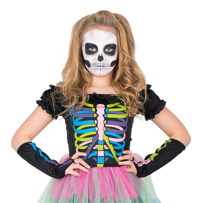Mad Toys Neon Skeleton Tutu Dress Kids Halloween Costume - Large