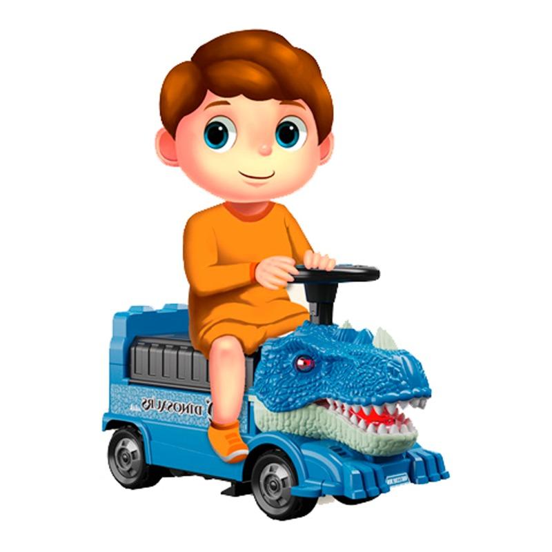 Dinosaur Truck Ride On Car with Sounds and Lights - Blue