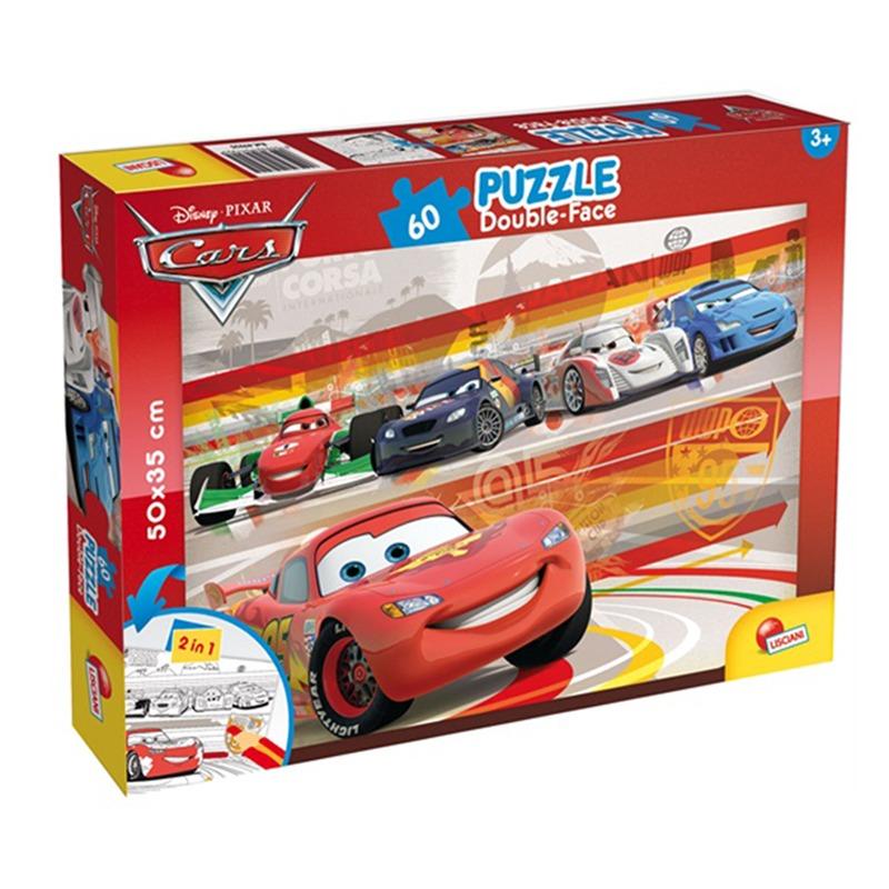 Lisciani - Puzzle Double Face Plus 60 Cars