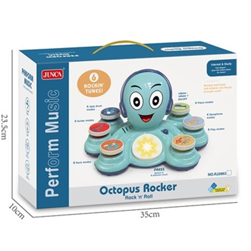 لعبة الاخطبوط التفاعلية الموسيقية لون أزرق