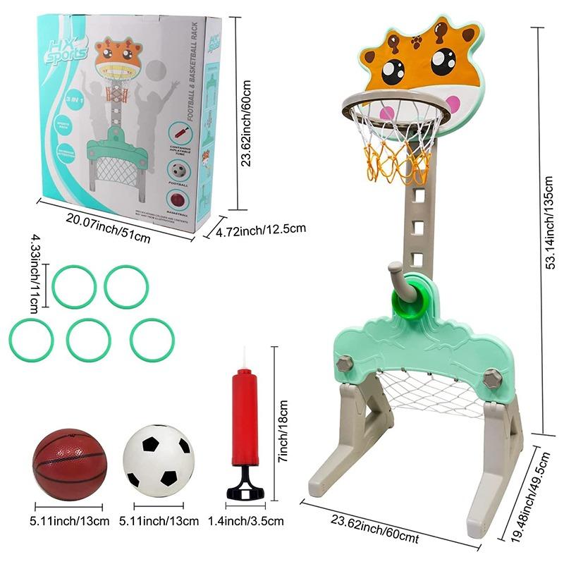 اش اكس سبورتز - مجموعة ألعاب كرة السلة و كرة القدم 3 في 1