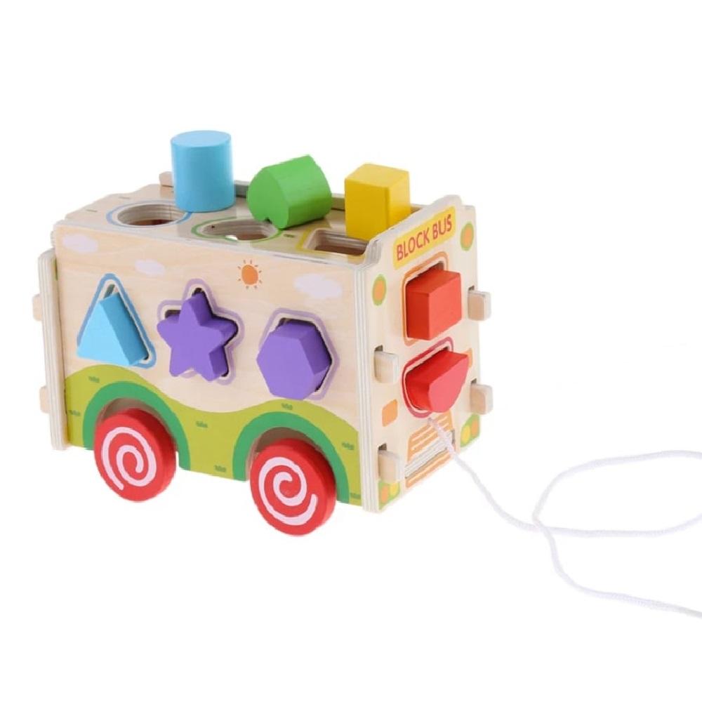 Baby Love Wooden Block Bus Shape Sorter