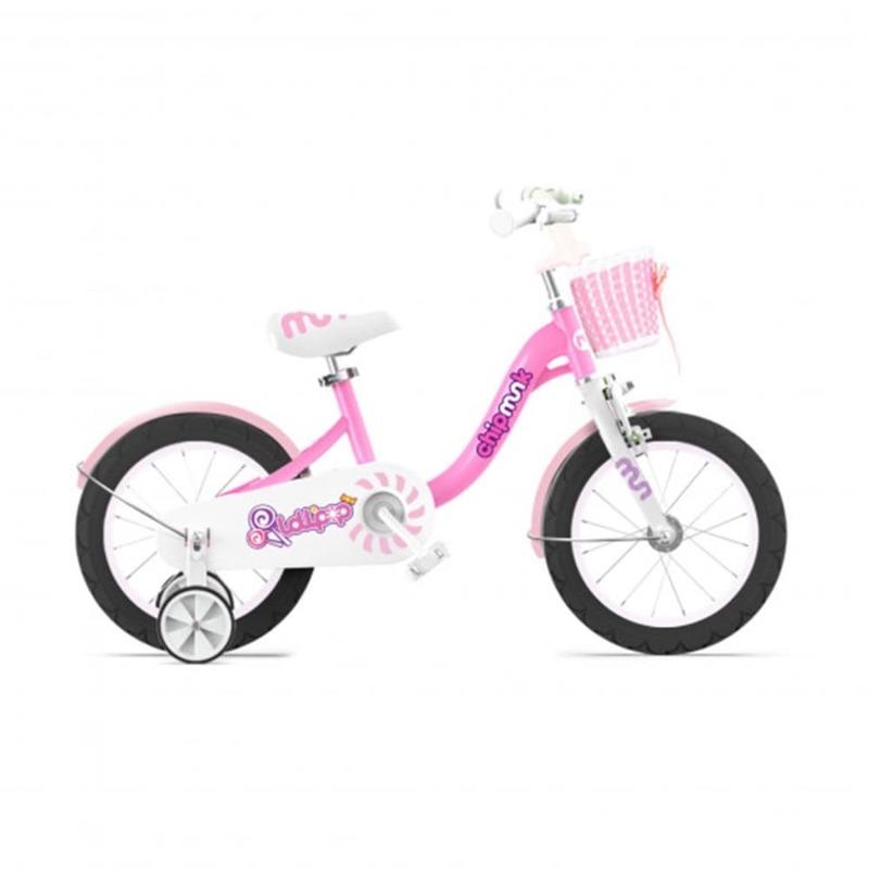 Chipmunk Children's Bike with Basket 14 Inch -Pink