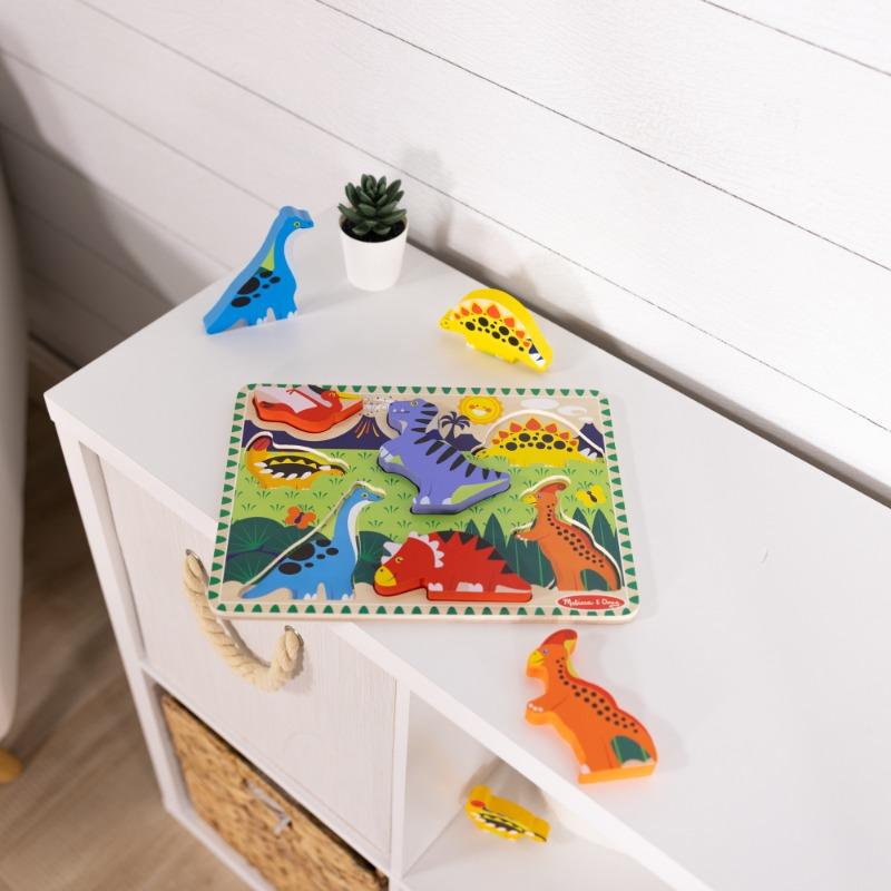 Melissa and Doug Dinosaur Wooden Chunky Puzzle 7 PCS