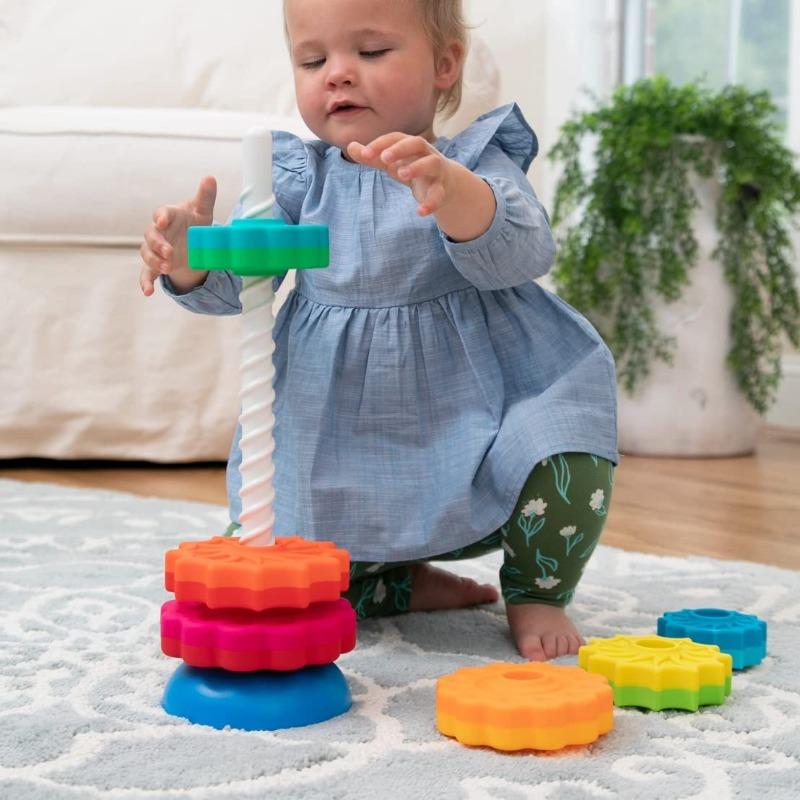 Fat Brain Toys Spinagain Kids Stacking Toy Multicolor