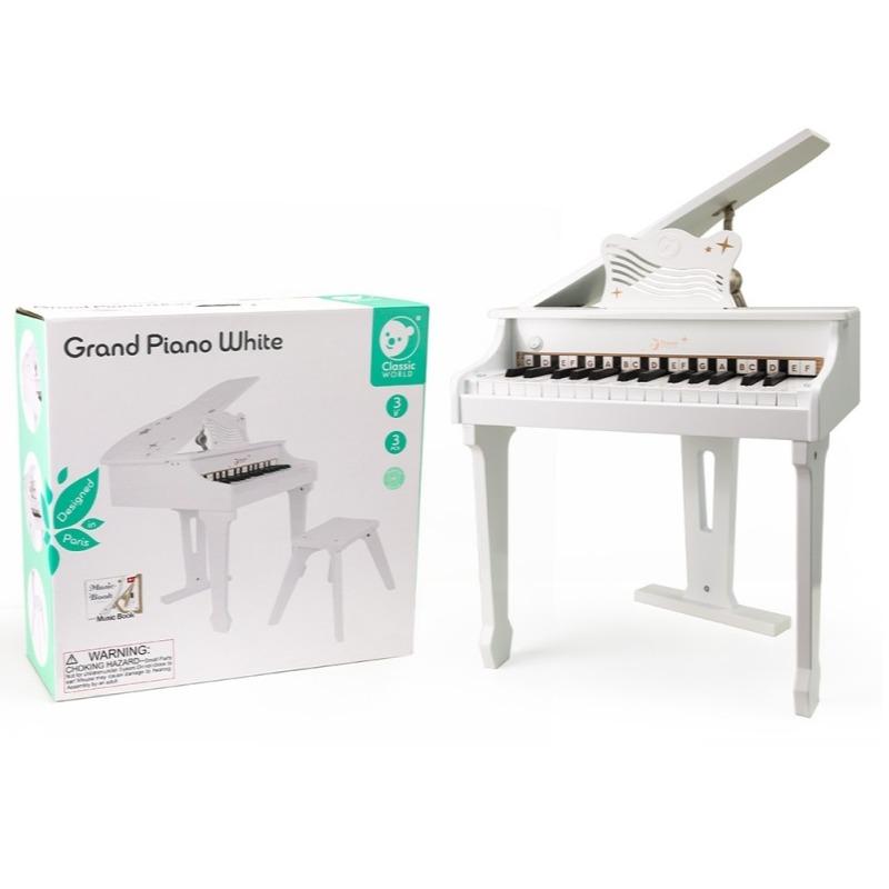 Classic World Wooden Grand Piano White