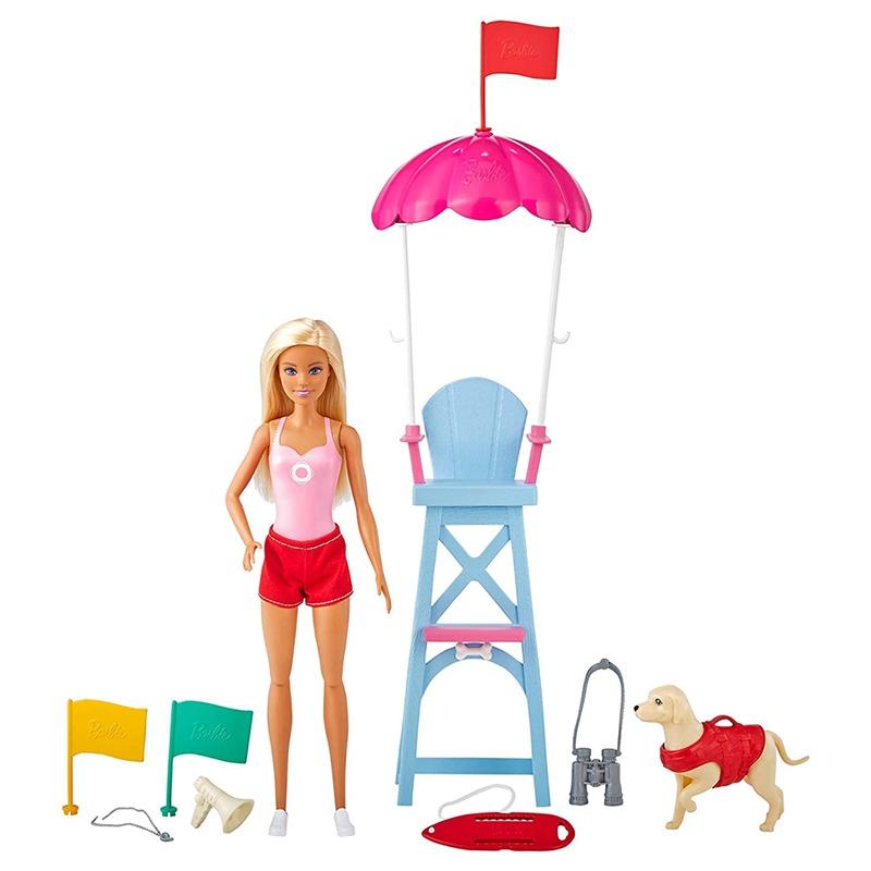 Barbie Lifeguard Playset Blonde Doll (12-in), Swim Outfit