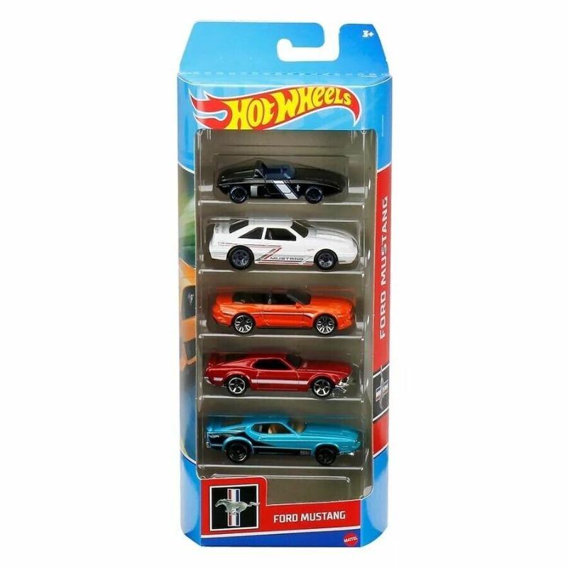 Hot Wheels Basic 5-Pack Die-Cast Toy Cars in 1:64 Scale (Styles & Colors May Vary)