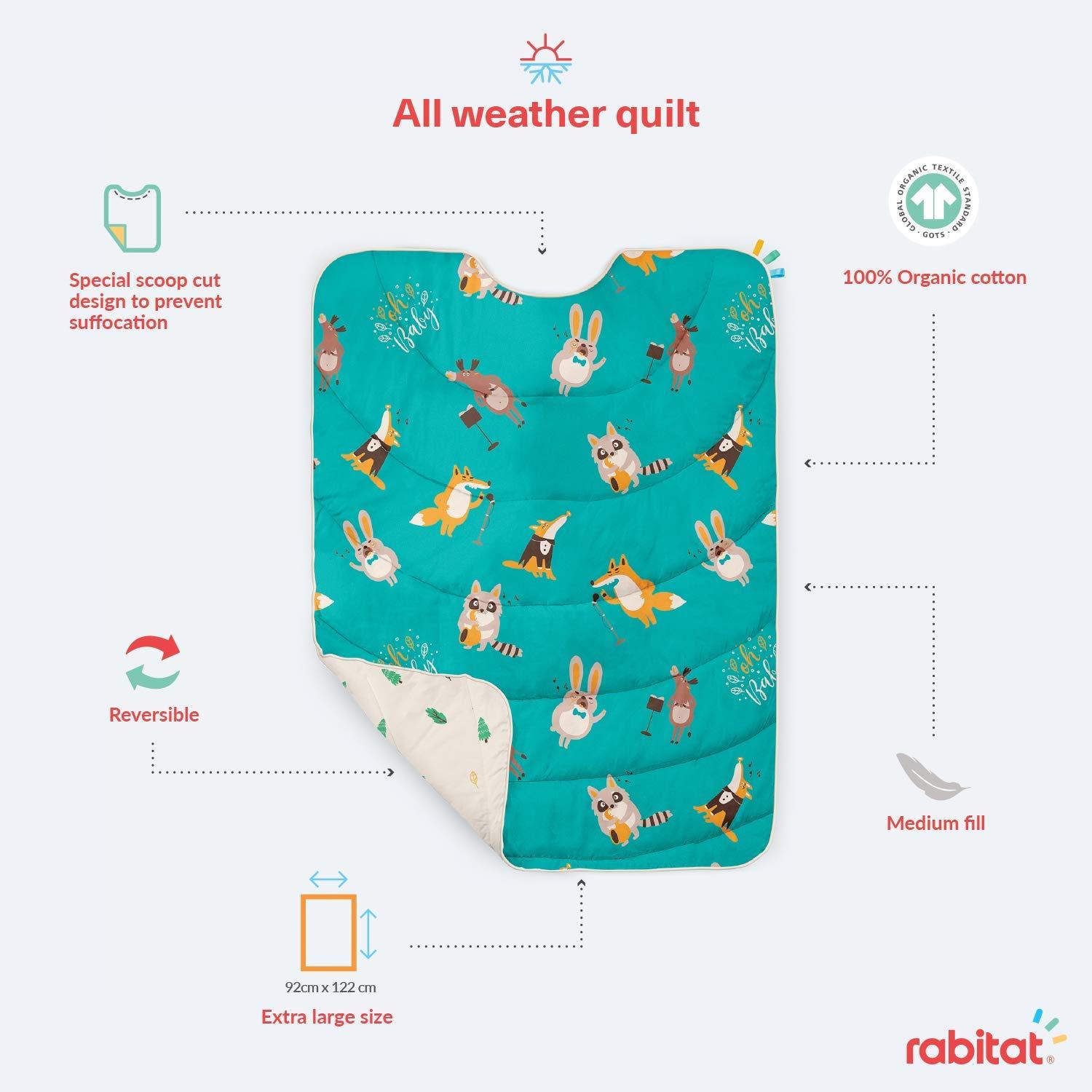 Rabitat Organic Cotton All Weather Quilt - Oh Baby