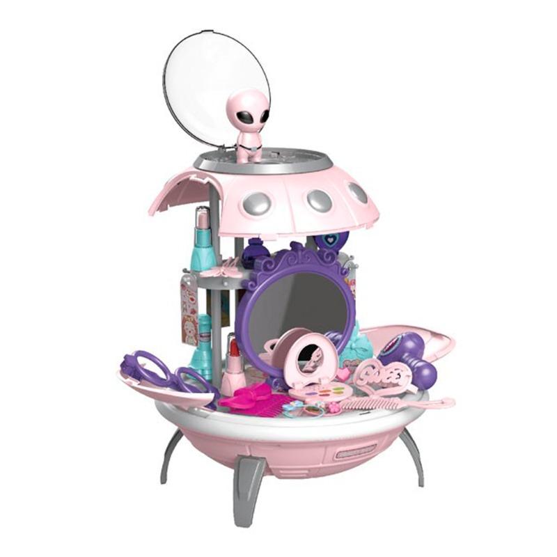 يوفو - مجموعة لعبة أدوات التجميل بتصميم فضائى لون وردي