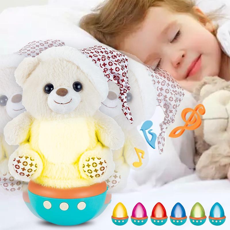 Cartoon Bear Night Light Plush Tumbler Toy