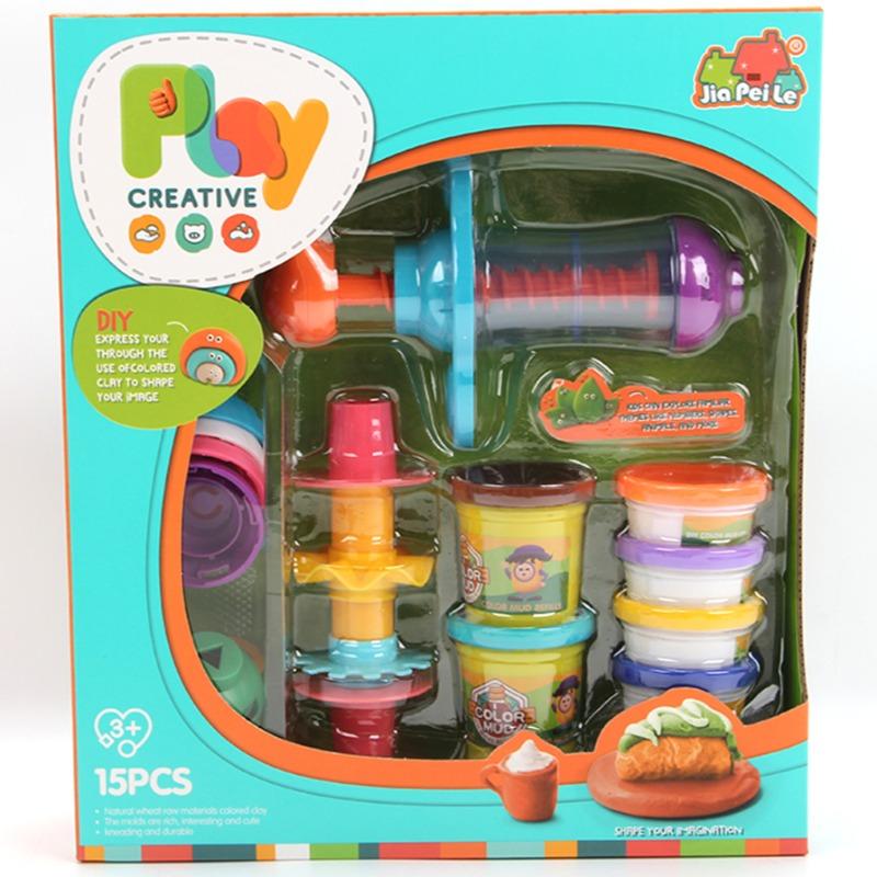 بلاي كريتيف - مجموعة تشكيل الصلصال الملون 15 قطعة
