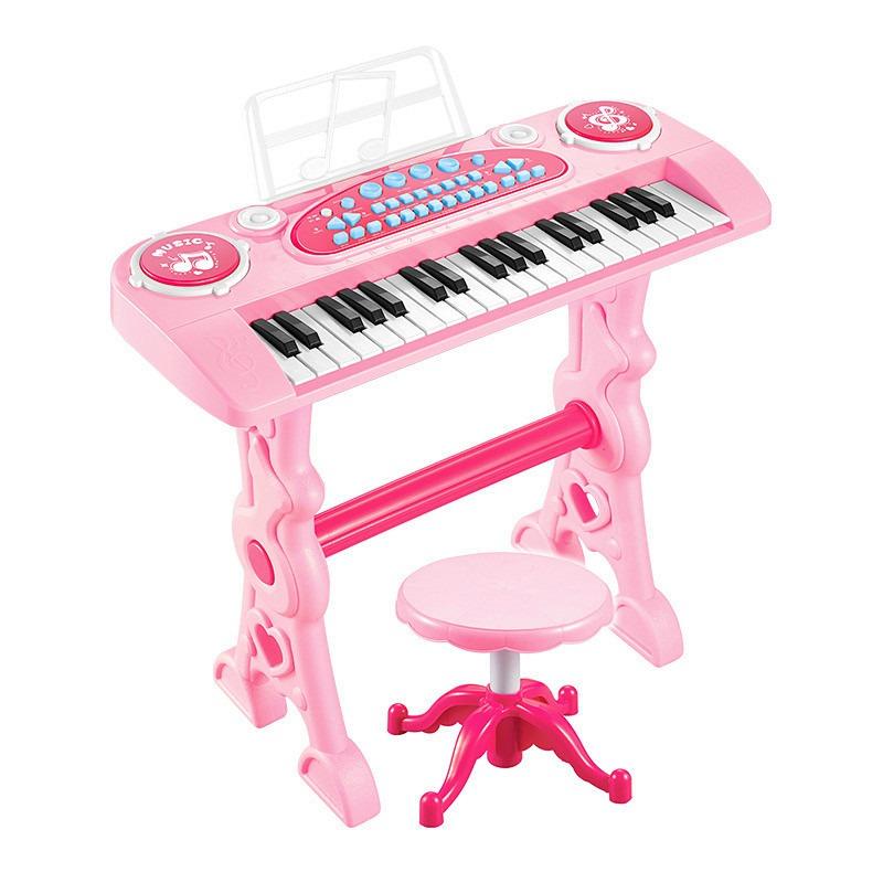 Kaichi - 37 Keys Blue Electronic Piano Set Pink