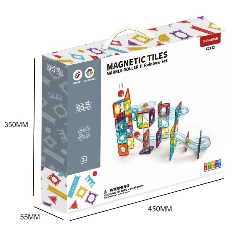 Magnetic Tiles Marble Roller II Rainbow Set - 95 Pcs
