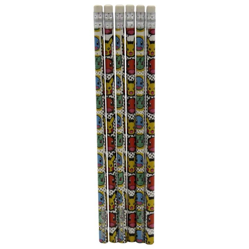 Pokémon Pack of 6 Pencils with Eraser