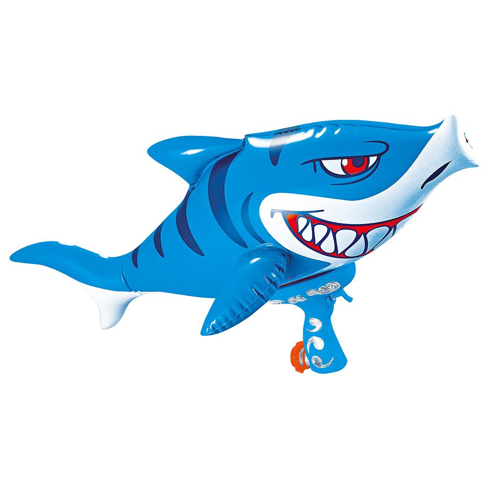 Wanna Magic - Blow Up Air Blaster Inflatable Shark Water Toy Gun - Blue