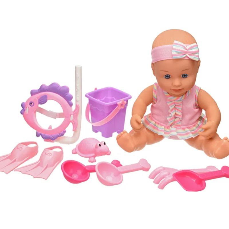دمية بيبي ديلوكس مع أدوات السباحة - متعددة