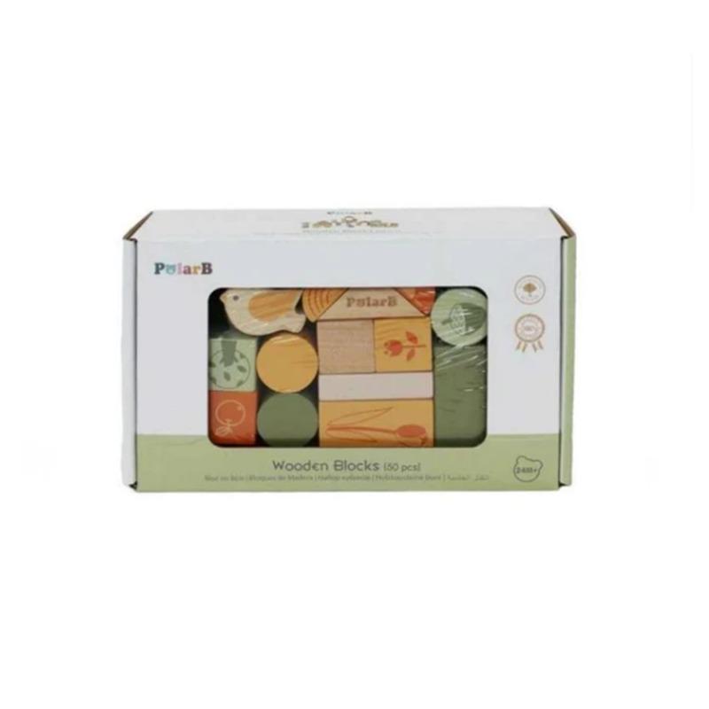 فيجا - مكعبات خشبية الغابة الخضراء 50 قطعة