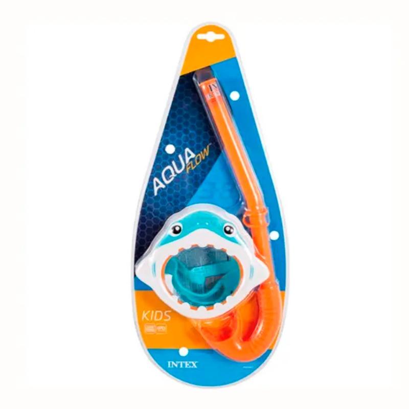 انتكس - طقم نظارات غوص للاطفال بتصميم سمك القرش - متنوع