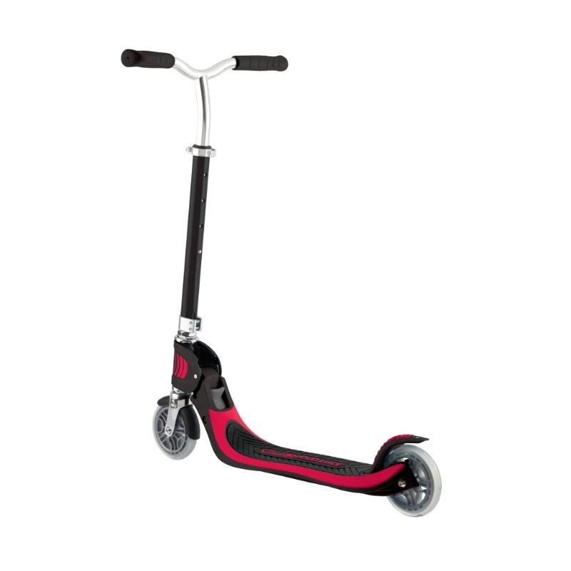 Globber Flow 125 Foldable Kick Scooter - Adjustable Lightweight Scooter for Kids - Black