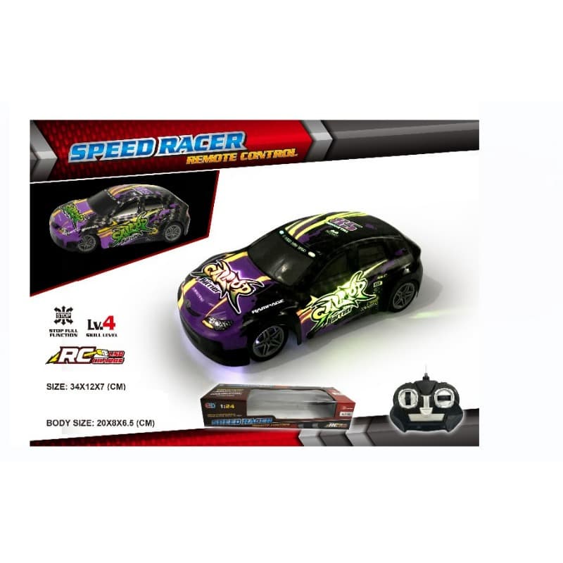 Speed Racer Remote Control Car With Lights 1:24 - Assorted