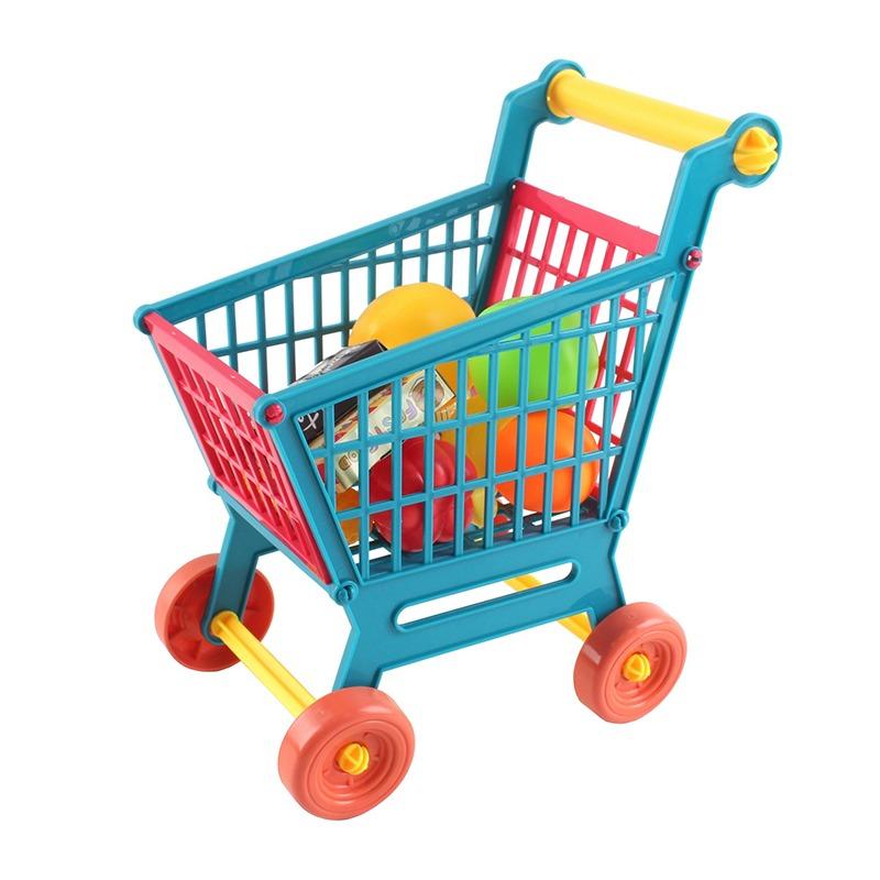مجموعة لعب عربة السوبر ماركت لون أزرق