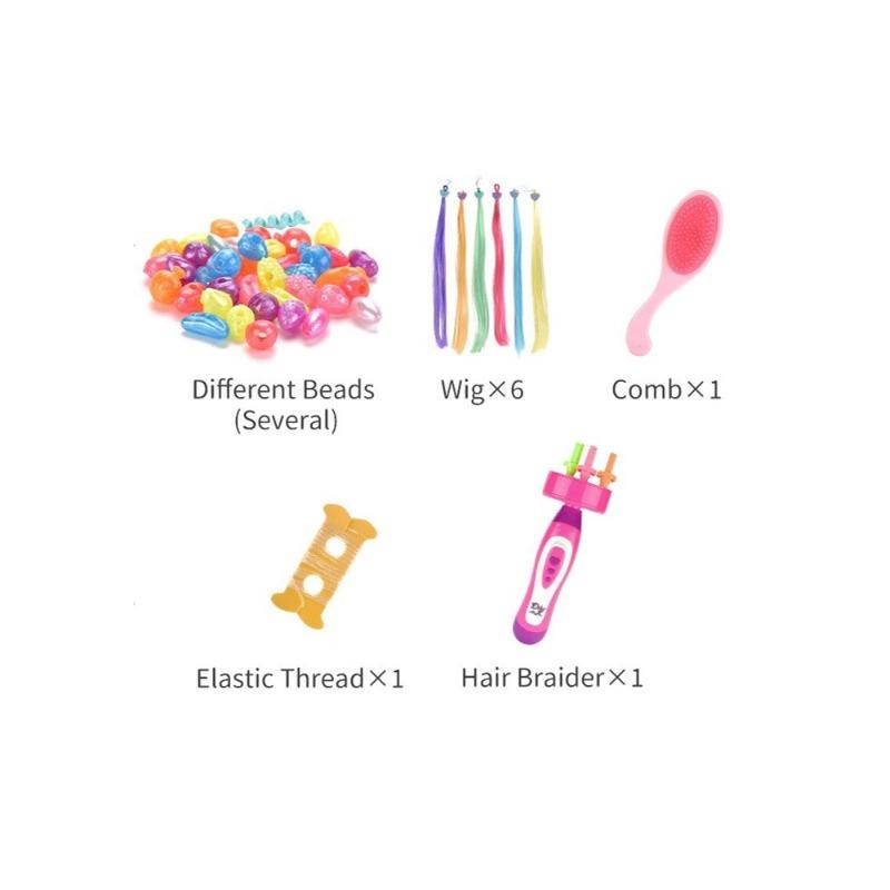 طقم تجميل أميرات للأطفال مع خرز ملوّن ومرآة تعليمية