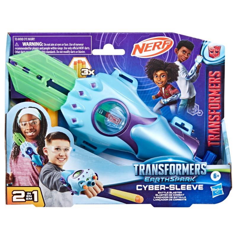 Transformers Earth Spark Cyber Slave Battle Blaster with 3 Nerf Darts