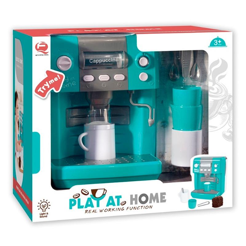 مجموعة لعب ماكينة صنع القهوة كبيرة الحجم لون أخضر