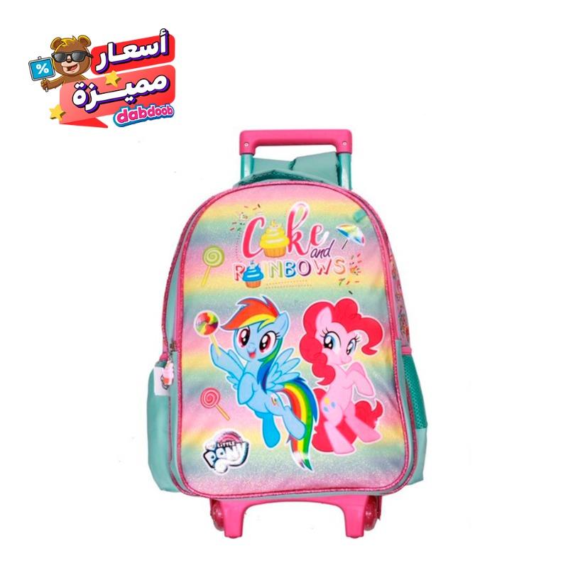حقيبة الظهر ماي ليتل بوني المدرسية بعجلات مع مقلمة - حجم كبير