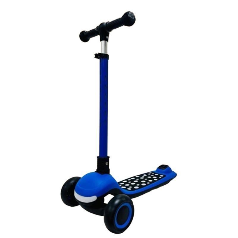 سكوتر ثلاثي العجلات مزود بأضواء – أزرق