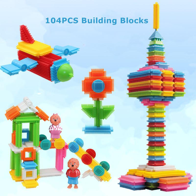 مجموعة كتل البناء المتشابكة 104 قطعة