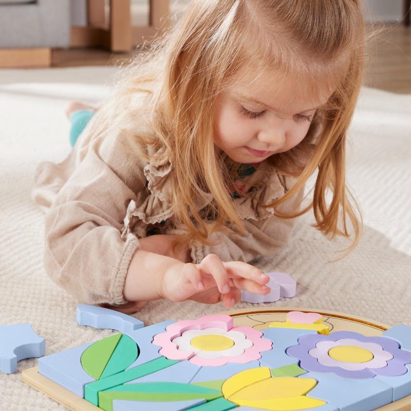 Fisher Price Wooden Flower Puzzle Blocks