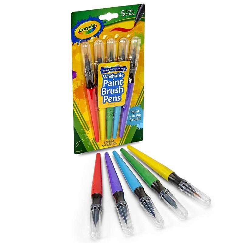 Crayola Washable No Drip Paint Brush Pens - 5 Colors