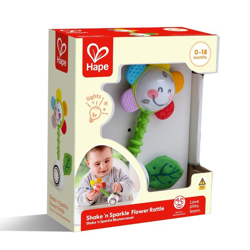 Hape - Shake And Sparkle Flower Rattle