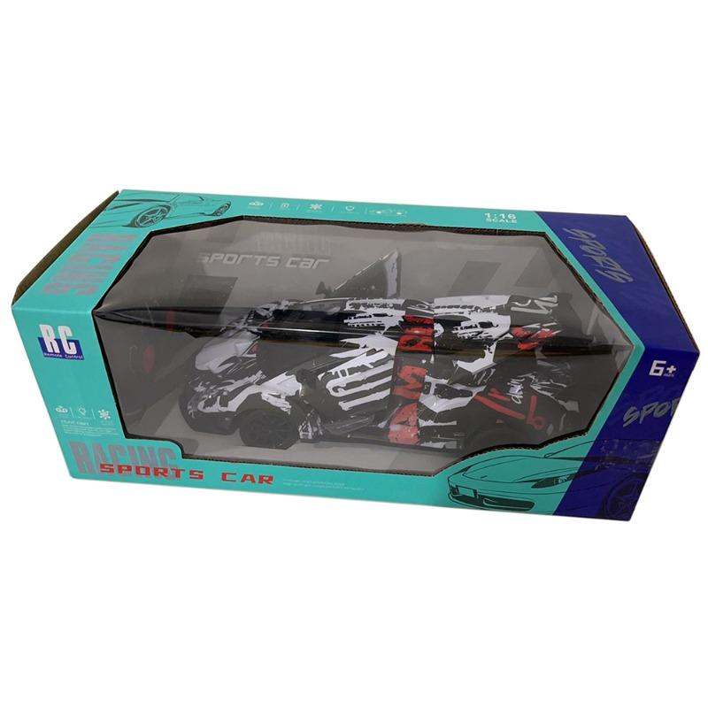 سيارة سباق رياضية نابضة بالحياة بمقياس 1:16 تعمل بالتحكم عن بعد مع إضاءة