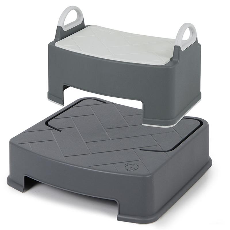 IFam Herringbone Handle Step Stool Dark Grey